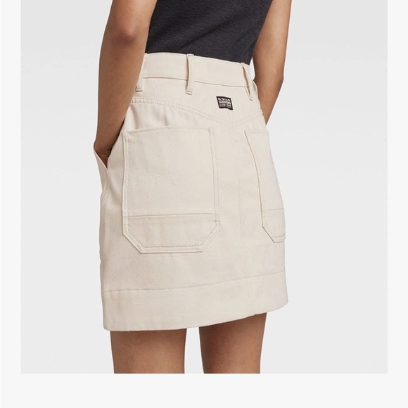 NWT G-STAR RAW Workwear Button Mini Skirt // Ecru // Size 30 - Picture 3 of 12